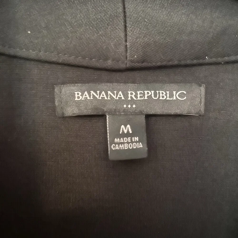 Banana Republic Women's Black Short Front Zipper Pockets Moto Jacket Size M